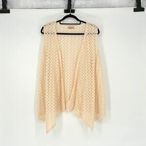 Women's Cream Crochet Knit Open-Front Vest - OS to 1X  (Hippie - Cottagecore)